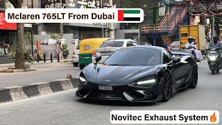 Mclaren 765LT From Dubai🇦🇪 in India🇮🇳 Bangalore 🔥🖤 mclaren suprcars 765lt dubai india [upl. by Ohara854]