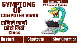 Symptoms of Virus affected Computer  Easily Explained  Nepali  Lecture3 [upl. by Htrowslle]