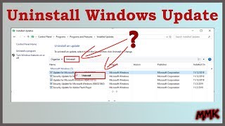 Uninstall Windows Update  Undo the last Windows Update [upl. by Adias400]