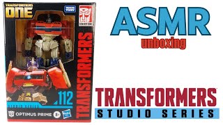 ASMR Unboxing Transformers Studio Series 112 Transformers One Deluxe Class Optimus Prime [upl. by Llerrad]