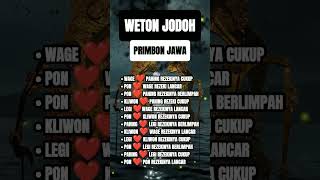 weton jodoh primbon jawa weton primbonjawa shortsfeed [upl. by Otirecul968]