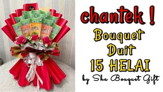 Tutorial money bouquet ll Cara buat bouquet duit ll buket uang [upl. by Ahtelrac]