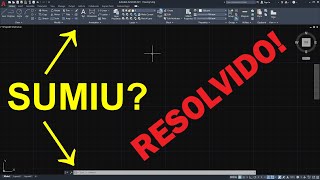 Barra de Ferramentas sumiu no Autocad  Linha de Comandos sumiu no autocad  2021 [upl. by Aicnelav]