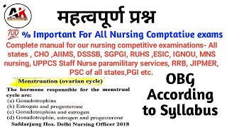 महत्वपूर्ण प्रश्न For NURSING COMPTATIVE EXAMS CHO NHM uppsc NHM Jagriti acquire knowledge [upl. by Naitsirhc]