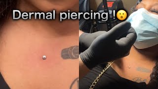 FINALLY GOT MY CHEST DERMAL PIERCING [upl. by Llener]