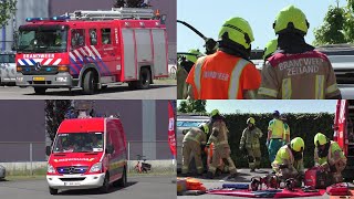 Demonstratie bevrijding voertuig brandweer Stekene  Koewacht NL tijdens de opendeurdag [upl. by Ingeborg531]