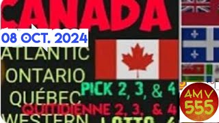 CANADA Pick 2 3 amp 4  Lotto 4 Best Prediction 08 Oct 2024  AMV 555 [upl. by Acihsay]