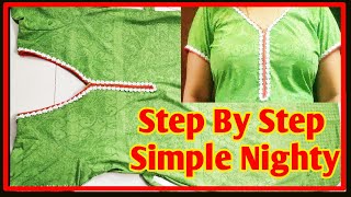 How to stitch Nightie  Nightie Nighty cutting and Stitching [upl. by Behlau]