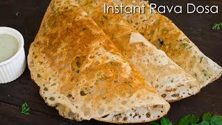 Instant Rava Dosa  Crispy Sooji Dosa  Quick Breakfast Recipe  The Terrace Kitchen [upl. by Lohman]