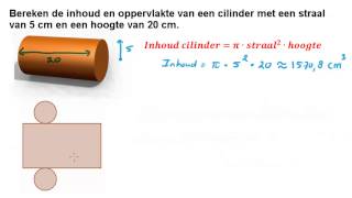 Inhoud en oppervlakte van een cilinder [upl. by Anelaf506]