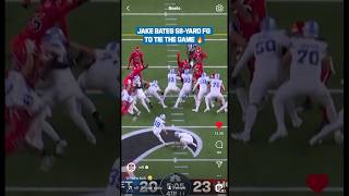 Jake Bates hits 58yd field goal to tie the game VS Texans detroitlions ￼ [upl. by Olegnaid]