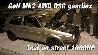 16Vampir Golf Mk2 AWD DSG Test on street 45bar boost 2012 [upl. by Rehtse]