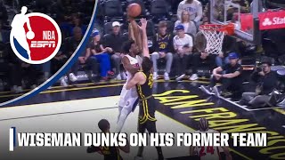 James Wiseman dunks all over Dario Saric in Pistons vs Warriors  NBA on ESPN [upl. by Candice]