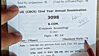 Corporate accounting questions paper bcom 2nd year 2023  hpu  annual examination [upl. by Gayler]