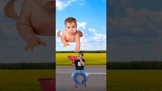 Crying Flying babies catching vs cat amp puppy  Funny magic vfx video [upl. by Frear]