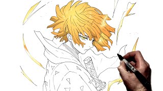 How to Draw Zenitsu ALT  Step By Step  Demon Slayer [upl. by Droffats]