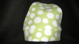 How to sew a Fleece Hat without a pattern DIY [upl. by Drarej]