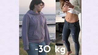 SCHNELL ABNEHMEN  SO HABE ICH 30 KG ABGENOMMEN  BODY TRANSFORMATION  VORHER NACHHER BILDER [upl. by Ramak]