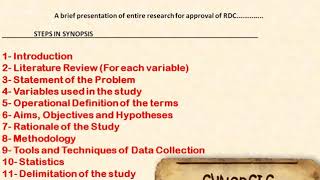 Steps in Synopsis Presentation [upl. by Rosalba]