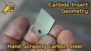 Hand scraping carbon steel carbide insert geometry [upl. by Nahtanoj]