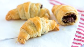 Quick Easy Chocolate Croissants Recipe [upl. by Rockie]