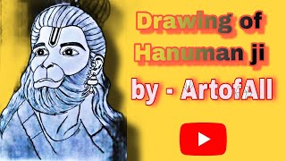 Hanuman ji trendingartviralvideo shortsreehanumanhanumanjishreeram drawingshadingyoutube [upl. by Enyala]