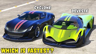 GTA 5  DEVESTE EIGHT vs COIL CYCLONE  Which is Fastest [upl. by Ojiram52]