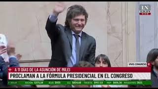 Momento histórico Cristina Kirchner proclamó a Javier Milei como nuevo presidente electo [upl. by Carbrey666]