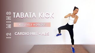 12 MIN Tabata Kick  Abs  At home Cardio Workout  All Levels HIIT 🔥 [upl. by Sida]