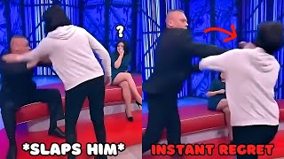 Angry Woman SLAPS Man On Live TV amp INSTANTLY REGRETS It [upl. by Heywood]