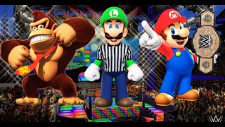 WWE 2K24 Mario vs Donkey Kong for the World Heavyweight Championship [upl. by Rachael]