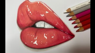 How to Draw Realistic Glossy Lips with Colored Pencils [upl. by Popelka]