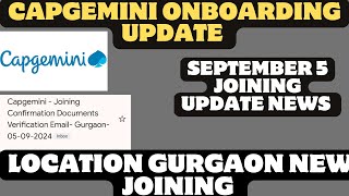 Capgemini Onboarding update Capgemini joining 5 September [upl. by Kaehpos331]