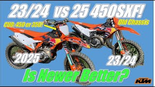 Old vs New 202324 KTM 450SXF vs 2025 KTM 450SXF Is the Updated Chassis Better [upl. by Leiand]