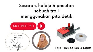 Sesaran halaju dan pecutan troli dari pita detik [upl. by Keraj]