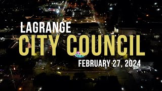 LaGrange Georgia City Council Meeting  February 27 2024 [upl. by Oeramed]