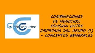 COMBINACIONES DE NEGOCIOS ESCISIÓN ENTRE EMPRESAS DEL GRUPO 1 – CONCEPTOS GENERALES [upl. by Levitus]