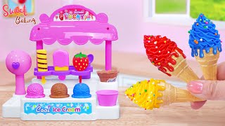 💞Ice Cream Recipe💞How To Make Play Doh Miniature Rainbow Ice Cream Eating Asmr Ideas💞Sweet Baking💞 [upl. by Bela265]