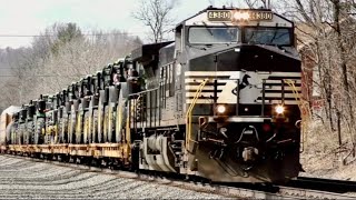 NS Freight Train Hauling John Deere Tractors 4380 Leading Mixed Manifest Jeannette Pa March 2024 [upl. by Marilla]