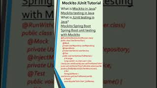 Mockito JUnit tutorialMockito Junit Tutorial Spring BootMockito tutorialMockito testing in Java [upl. by Serra]