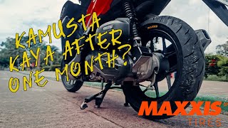 MAXXIS TIRES AFTER 1 MONTH  BIG TIRES UPGRADE REVIEW 110 80 and 90 80  Honda Click 125i [upl. by Aneeram]