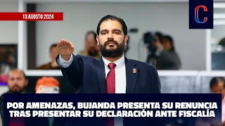 Por amenazas Bujanda presenta su renuncia tras presentar su declaración ante Fiscalía [upl. by Leipzig268]