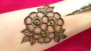 Very beautiful stylish front hand mehndi  easy mehndi  simple mehndi  mehndi design  mehndi [upl. by Ellissa]