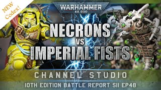 New Codex Necrons vs Pure Imperial Fists Warhammer 40K 10th Edition Battle Report 1750pts [upl. by Eanej]