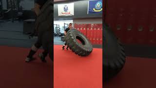 1000 Pound Tire Flip by Strongwoman Christa Baumgartner Dankert [upl. by Pip]