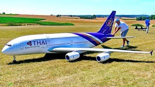 STUNNING  GIGANTIC  102KG XXXL RC AIRBUS A380  SCALE MODEL TURBINE JET AIRLINER  FLIGHT DEMO [upl. by Avner]