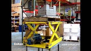 Enkon Belt Drive Scissor Lift Table [upl. by Niwroc731]