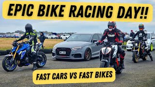 WILD A45S AMG Takes on Crazy Superbikes in an Insane Drag Race at Crail Raceway PART 2 [upl. by Chassin320]