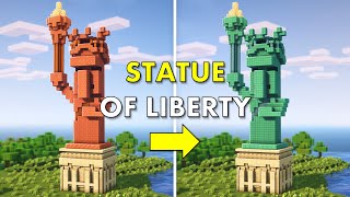 Minecraft  How to build the Statue of Liberty  Tutorial [upl. by Darooge]