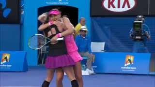 MattekSandsSafarova v ChangZheng highlights F  Australian Open 2015 [upl. by Ayat]